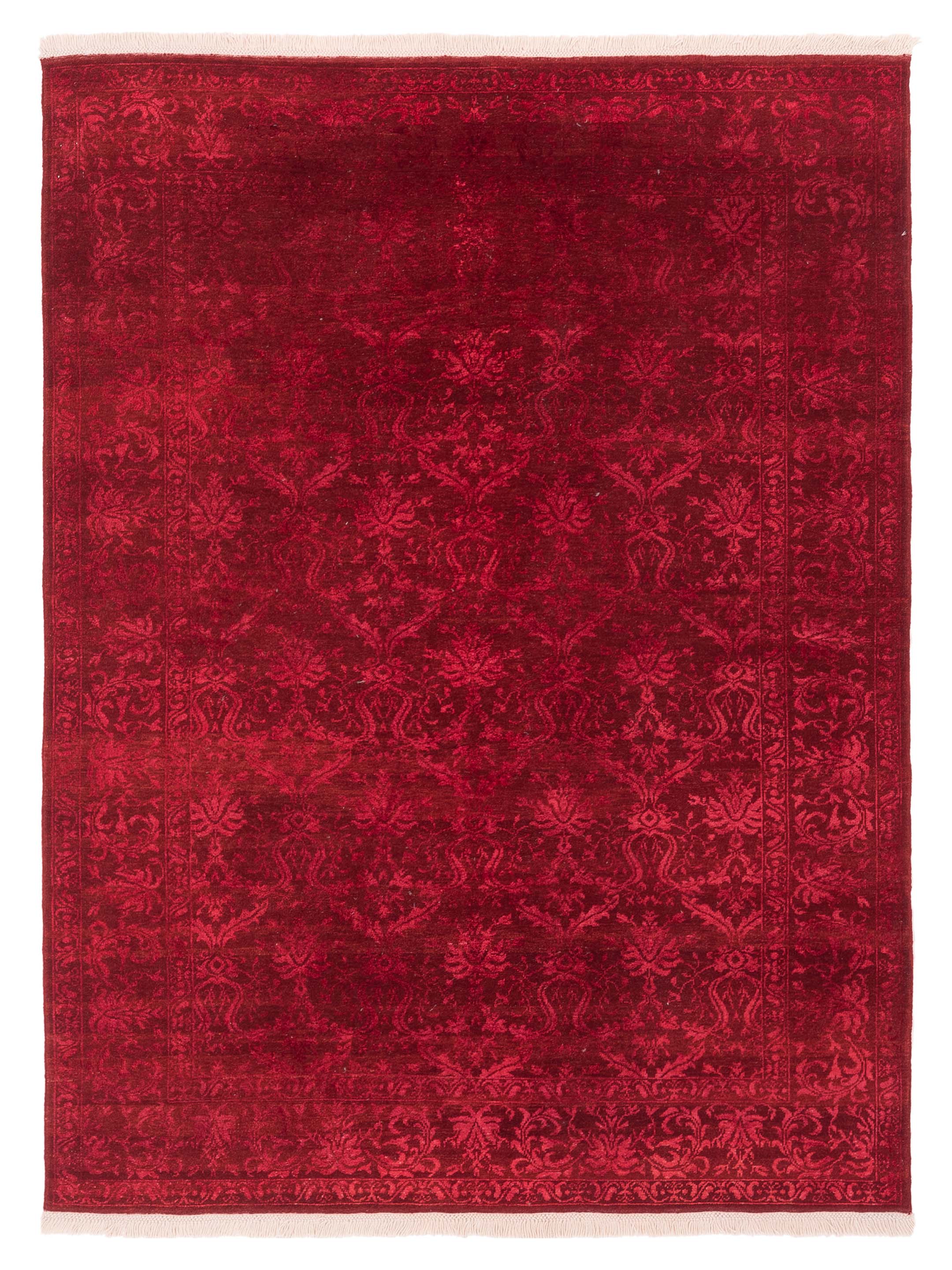 Transitional Red Gothic Area Rug	